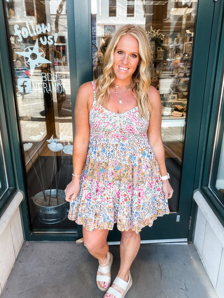 Tiered Skirt Smocked Dress