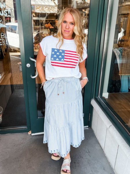 American Flag SS Sweater