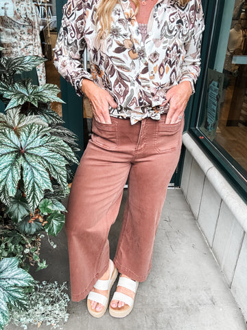 Cropped Flare Colored Pants