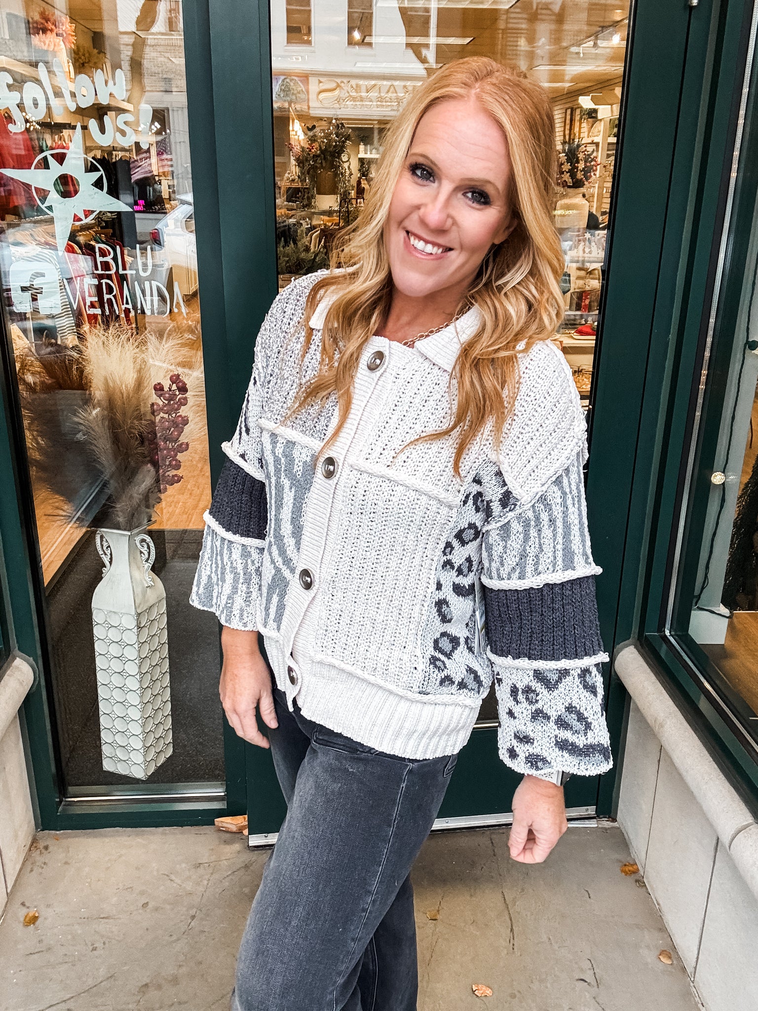 Multi Print Cardigan