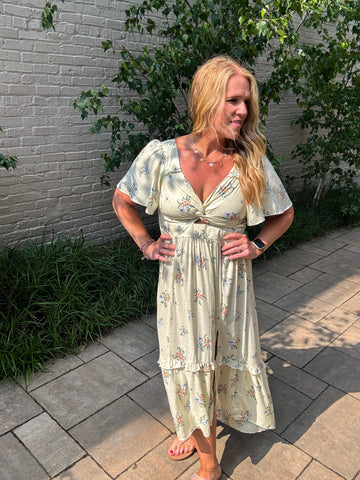 Deep V Maxi Dress