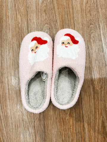 Fuzzy Santa Slippers
