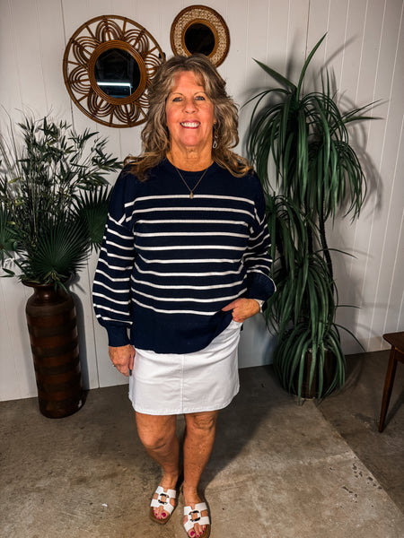 Coffee Girl Striped Sweater