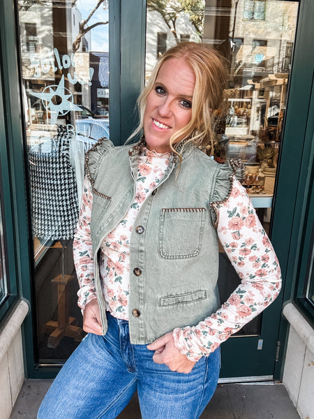Stitched Ruffle Vest