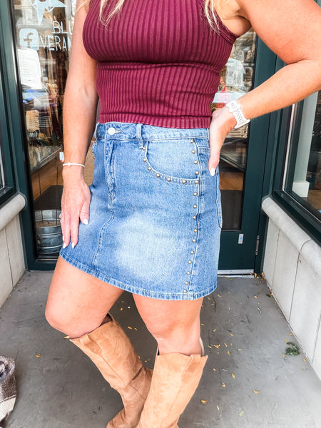 Studd Denim Mini Skirt