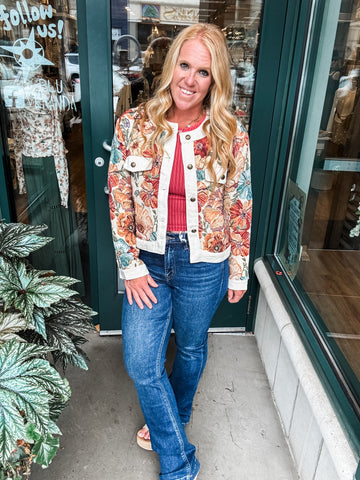 Flower Jacquard Jacket