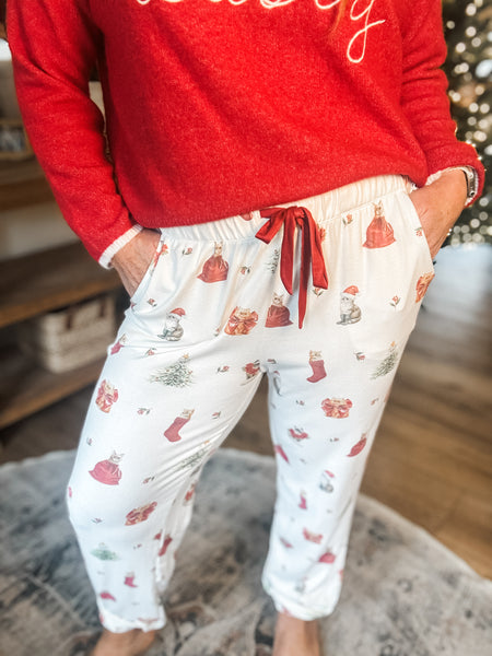 Feline Festive Banded Pant