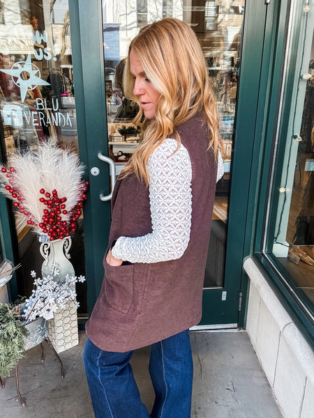 Brushed Knit Long Vest