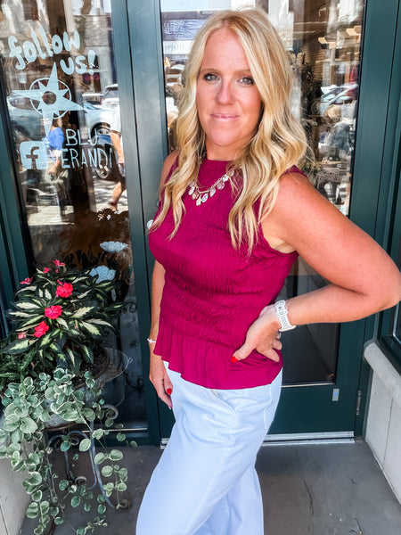 Smocked Ruffle Hem Top