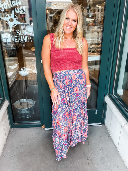 Tiered Maxi Skirt with Slit