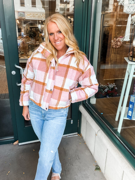 Rusty Pink Plaid Jacket
