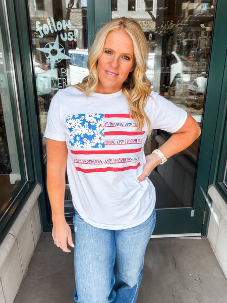 Daisy American Flag Tee