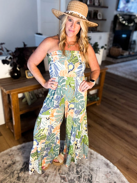 Smocked Tube Top Jumpsuit