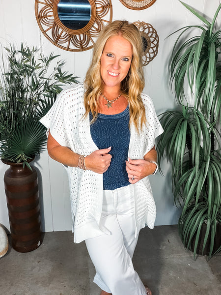 Sleeveless Open Front Cardi