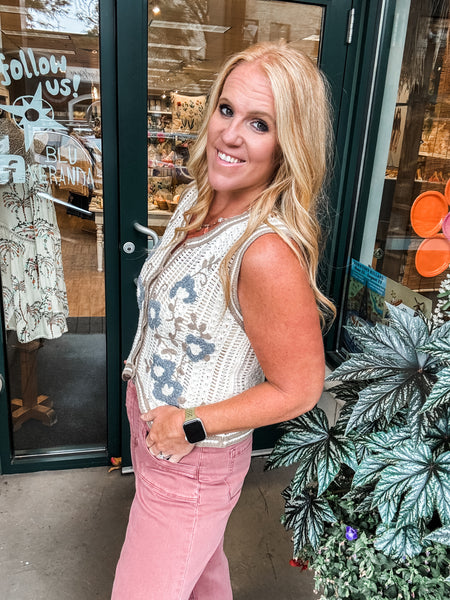 Crochet Floral Vest