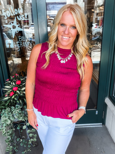 Smocked Ruffle Hem Top