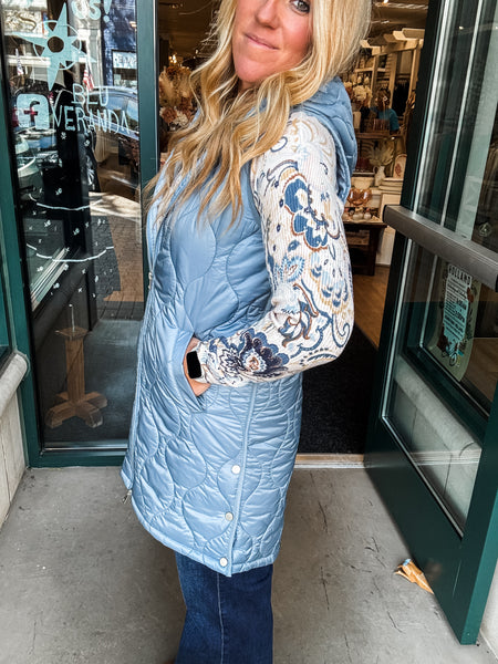 Pearl Puffer Long Vest