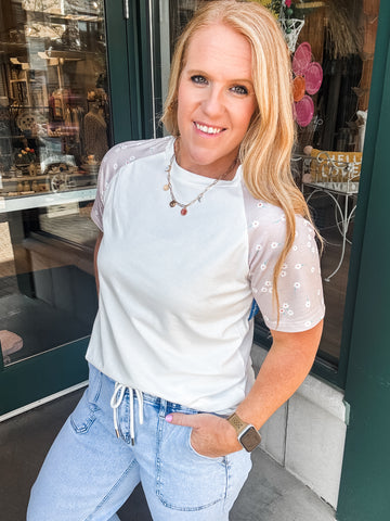 Floral Print Raglan Sleeve Top