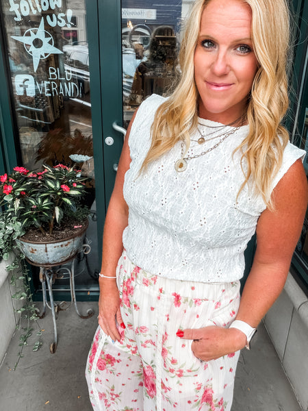 Eyelet Cut Out SLVLSS Top