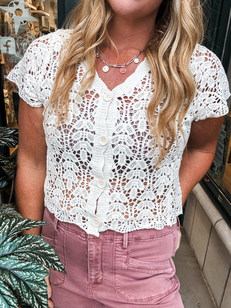 Crochet Short Sleeve Top