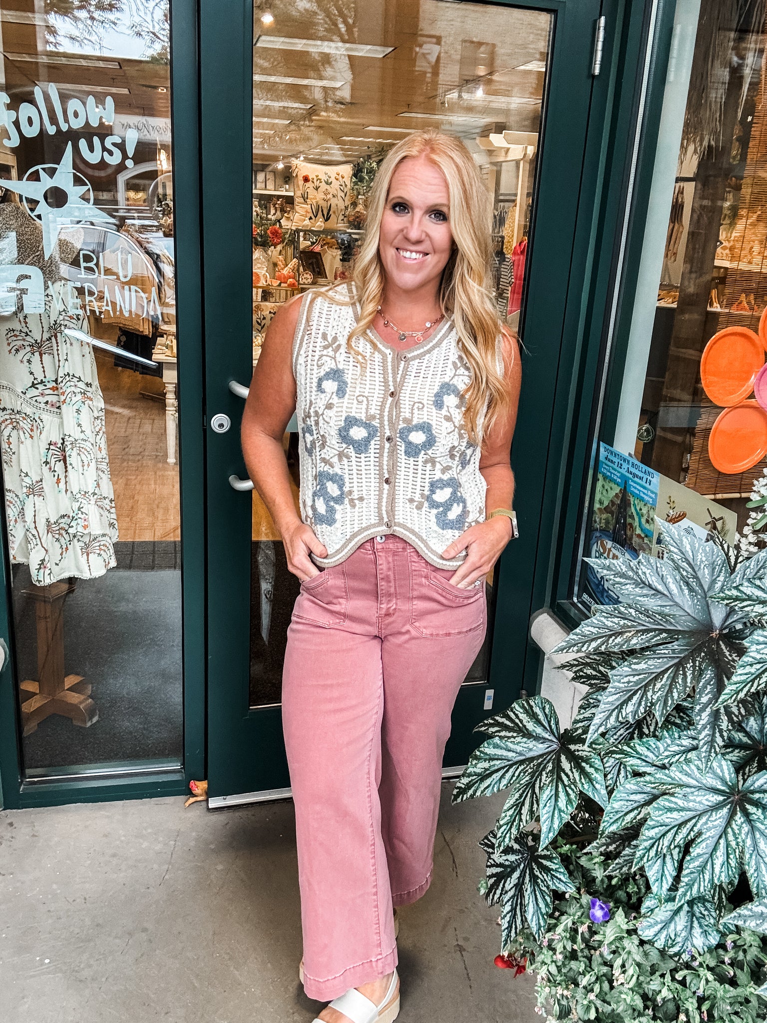 Crochet Floral Vest