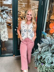 Crochet Floral Vest