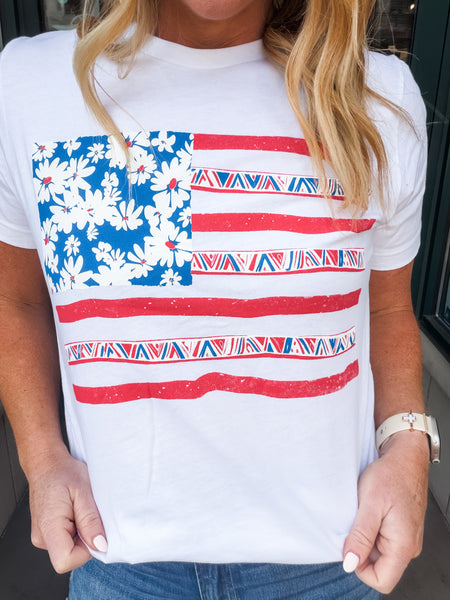 Daisy American Flag Tee