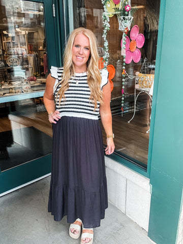 Mixed Media Midi Dress