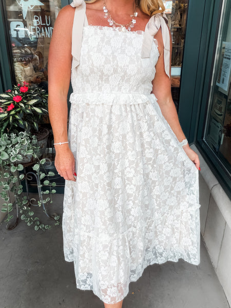 Lace Tiered Midi Dress
