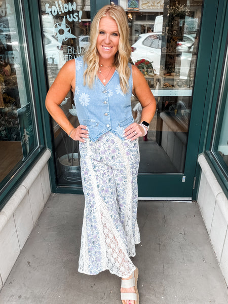 Printed Wide Leg Pant