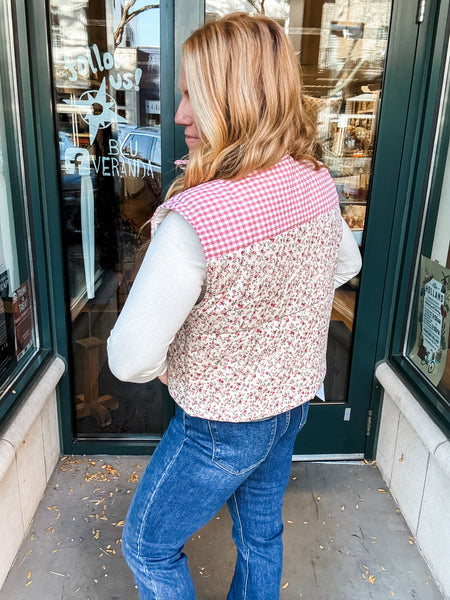 Check & Floral Vest