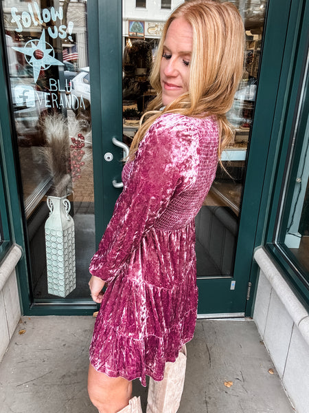 Smocked Velvet Dress