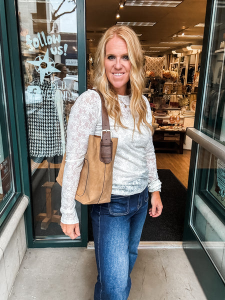 Faux Suede Hobo Handbag