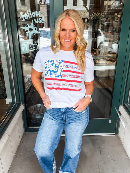 Daisy American Flag Tee