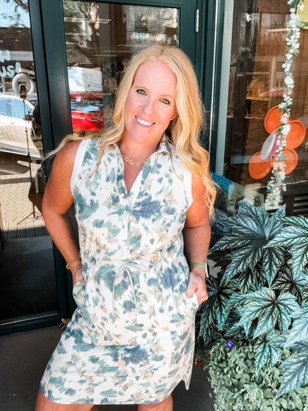 Sporty Front Button Dress