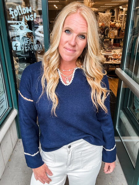Trimmed Details Sweater