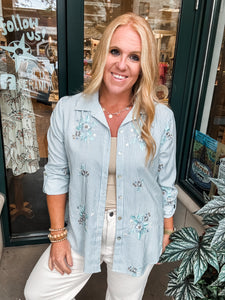 Striped Embroidered Floral